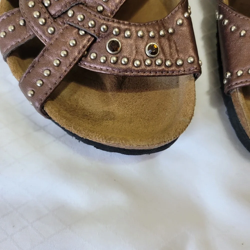 Betula by Birkenstock Lambada Bronze Metallic Studded Sandals US 8 EU 39 L8 M6